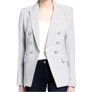 Joie Double Breasted Striped Seersucker Blazer Small